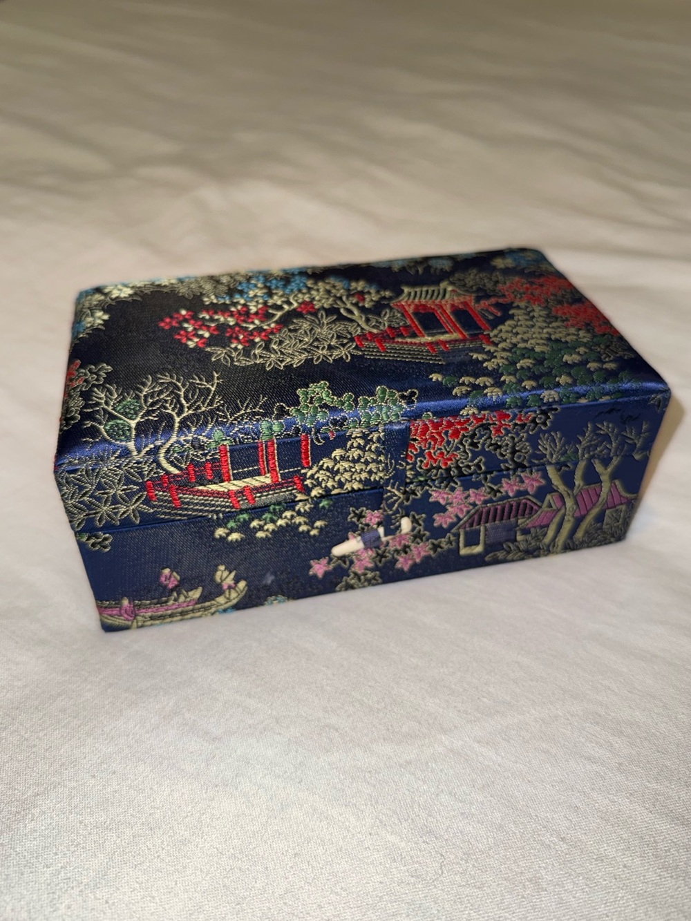 Vintage Silk Jewelry Box